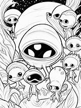 Premium Photo  Coloring Page Line Art aliens hiding sketch template