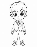 Little Boy Coloring Page sketch template