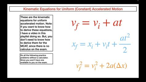 Equations of Uniform Accelerated Motion - YouTube