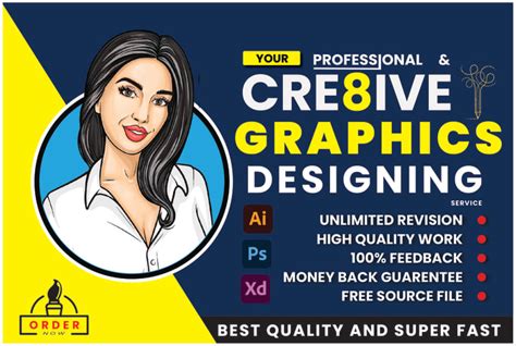 Do any graphics design , adobe illustrator , photoshop and xd in 1 hr by Kinza_graphixs | Fiverr