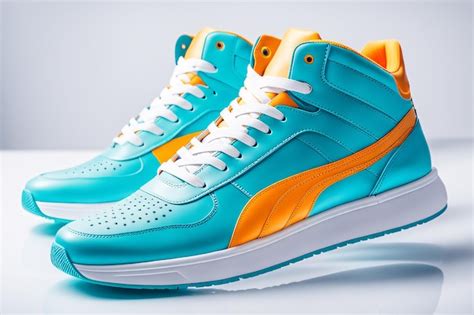 Premium Photo | Futuristic Vibrant Colored Sneakers White Background