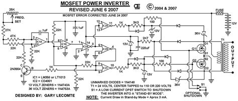 Diagrama de diseño del circuito del inversor de potencia 1000W . Este ...