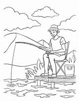Premium Vector  Fishing coloring Page For Kids sketch template