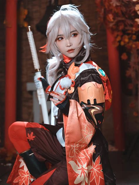 Game Genshin Impact Kazuha Cosplay Costume Fancy Kazuha Kimono Battle Suit Halloween Carnival ...