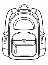 Backpack coloring Book Pages For Children And Adults With Vector Design  sketch template