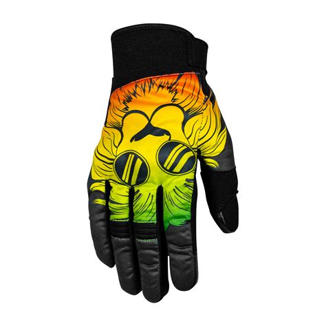 Rusty Stitches Clyde V2 Motorcycle Gloves Rasta - Price Match Guarantee - xlmoto.co.uk