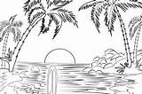 Sunset Coloring Pages  For Kids And Adults sketch template