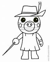 Bunny Piggy Roblox Coloring Pages sketch template