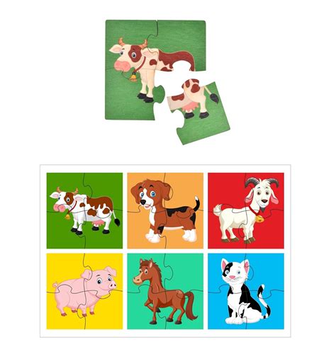 RK Cart Animal Jigsaw Puzzle for 5 Years, Set of 6, Multicolour : Amazon.in: Toys & Games