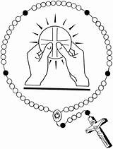 Holy Eucharist And Rosary Catholic Coloring Page  sketch template