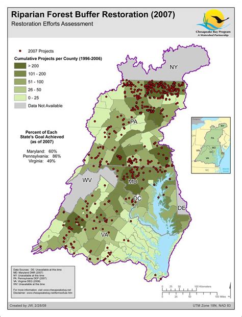 Map: Riparian Forest Buffer Restoration (2007) - Chesapeake Bay Program