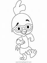 Walking Little Chicken Coloring Page For Kids  Free sketch template