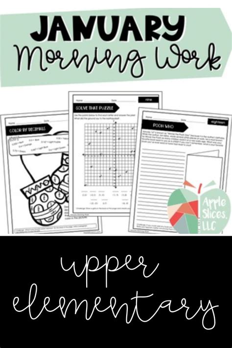 January Morning Work | For Upper Elementary | ELA and Math Review | Upper elementary ela ...