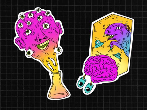 Acid stickers! by Anna Chu on Dribbble