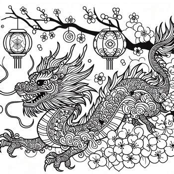 Coloring page: Dragon Year Lunar New Year by Earth Cool guy | TPT