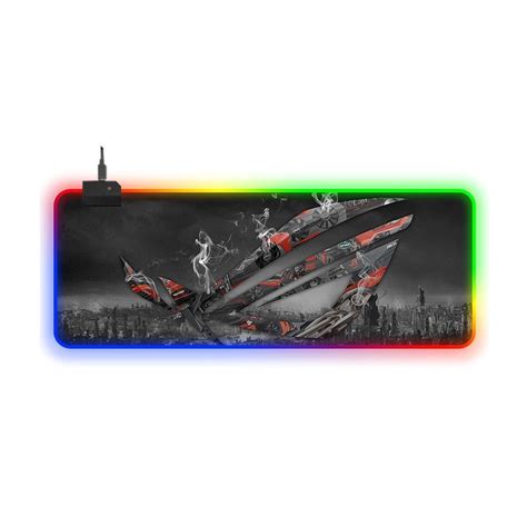 Bàn di chuột Gaming GMS-WT-5 Logo Asus ROG Strix Cool Gray Led viền RGB 30 x 70cm