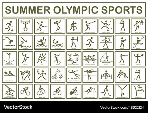 Summer olympic sports set of icons Royalty Free Vector Image