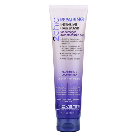 Giovanni, 2chic, Repairing, Intensive Hair Mask, Blackberry & Coconut Milk, 5.1 fl oz (150 ml ...