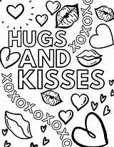 Coloring Book Hugs Kisses Pages sketch template