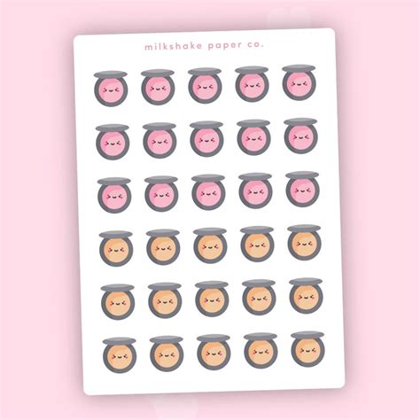 Kawaii Blush Planner Stickers makeup stickers women beauty | Etsy