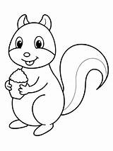 Cute Cartoon Squirrel Holding Nut Coloring Page  Premium AI Generated sketch template