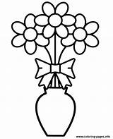 Vase With Simple Flowers Coloring Page Printable  Home sketch template