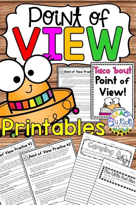 First, Second, and Third Person - Point of View Worksheets | Point of view, Language arts ...