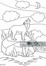 Wolf Howling Coloring Pages sketch template