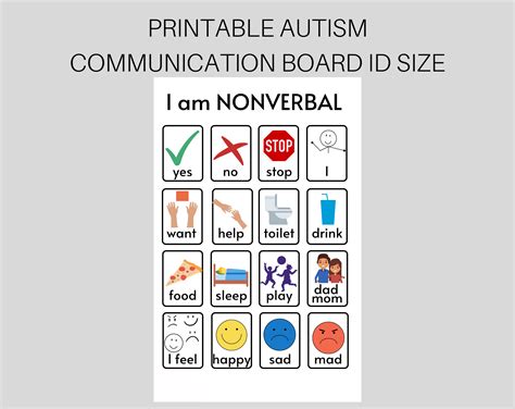 Autism Communication Pecs Board, Autism Visual Aid, Pecs Cards, Non ...