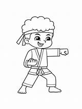 Happy Karate Boy Coloring Page  Free Printable Pages For Kids sketch template