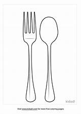 Fork Coloring Page sketch template