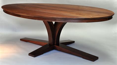 Стол обеденный овальный деревянный модерн - фото