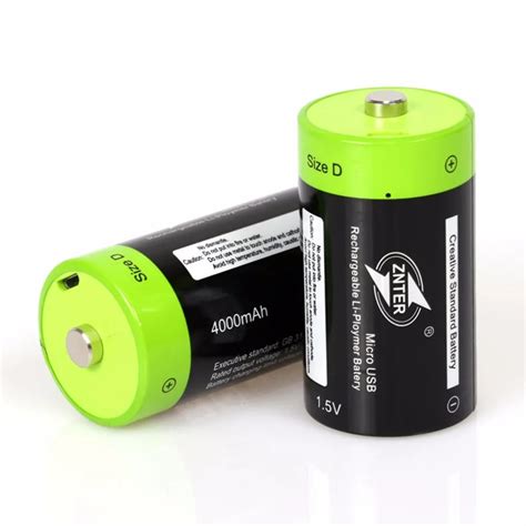 ZNTER 1.5V 4000mAh Battery Micro USB Rechargeable Batteries D Lipo LR20 Battery For RC Camera ...