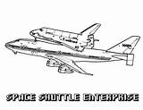 Space Shuttle  Enterprise On Tandem Flight Coloring sketch template