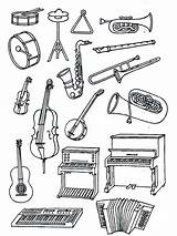 Musical Instruments Coloring Page Sketch sketch template