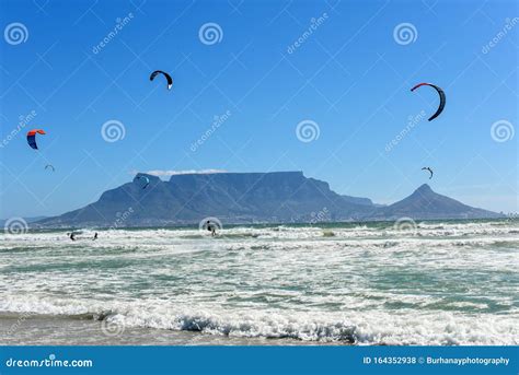 Kite Surfing in Cape Town, South Africa Stock Photo - Image of african ...