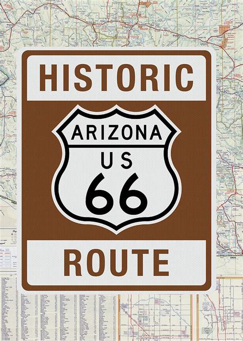 Historic Route 66 Sign Arizona Photograph by Enzwell Designs - Fine Art America