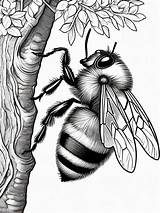 Bumblebee Coloring Pages  Bee Hive Hanging From A Tree sketch template