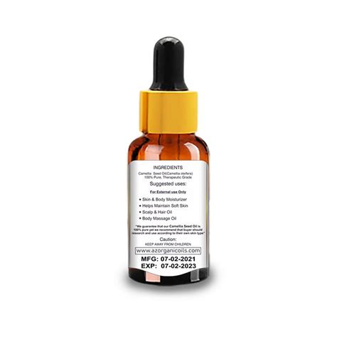 Camellia Seed Oil – Unrefined – AZ Organic Oils 100% Natural Essential & carrier Oils