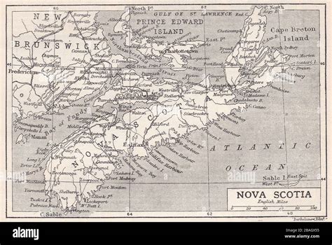 Vintage map of Nova Scotia 1900s Stock Photo - Alamy