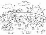 Pool Coloring Pages sketch template