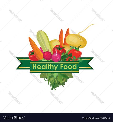 Healthy food sign ingredient background Royalty Free Vector