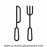 Fork And Knife Coloring Pages For Kids  Free sketch template