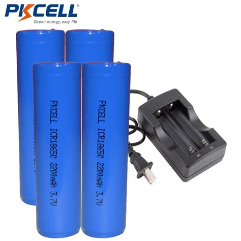 4Pcs 3.7V 18650 Lithium Battery 2200mah 3.7Volt ICR18650 Li ion ...