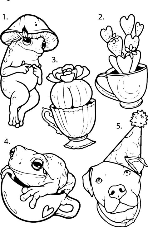 Pre-made Ready to Use Frog Tattoo Stencils Set of 4 - Etsy