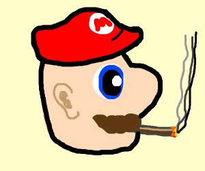 Gangster mario smoking weed - Drawception