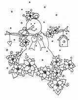 Free Dearie Dolls Digi Stamps Pointsettia Snowman  coloring sketch template
