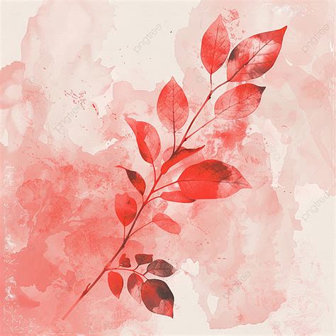 Red Watercolor Background With Leaves, Background, Watercolor Background, Background Design ...
