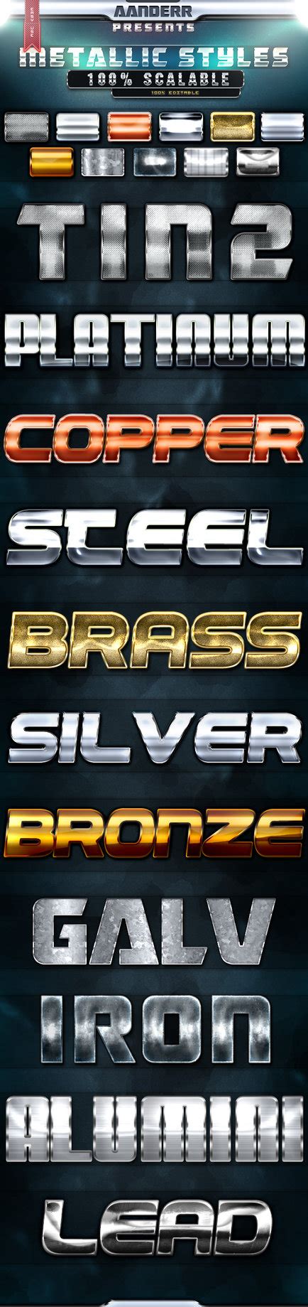 (FREE) Photoshop Metallic Styles by aanderr on deviantART | Free ...