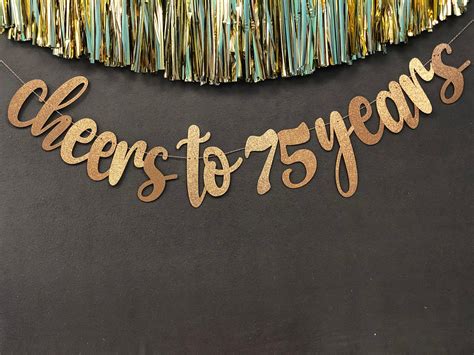 Cheers to 75 Years Banner 75th Birthday Banner 75th Birthday | Etsy